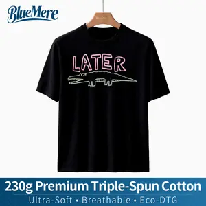 【BlueMere】230G Heavyweight 100% Pure Cotton valentine shirts Sarcastic Later Gator Graphic-Shirt- Funny Unisex Loose Fit Tee with AlligatorDesign, Breathable Washed, Round Neck ShortSleeve Casual Wear& Holiday Parties