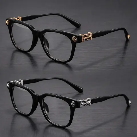 Male Plastic Square Frame Eyeglasses - Casual Retro Fashion, Daily Wear & College Use Eye Care Accessory