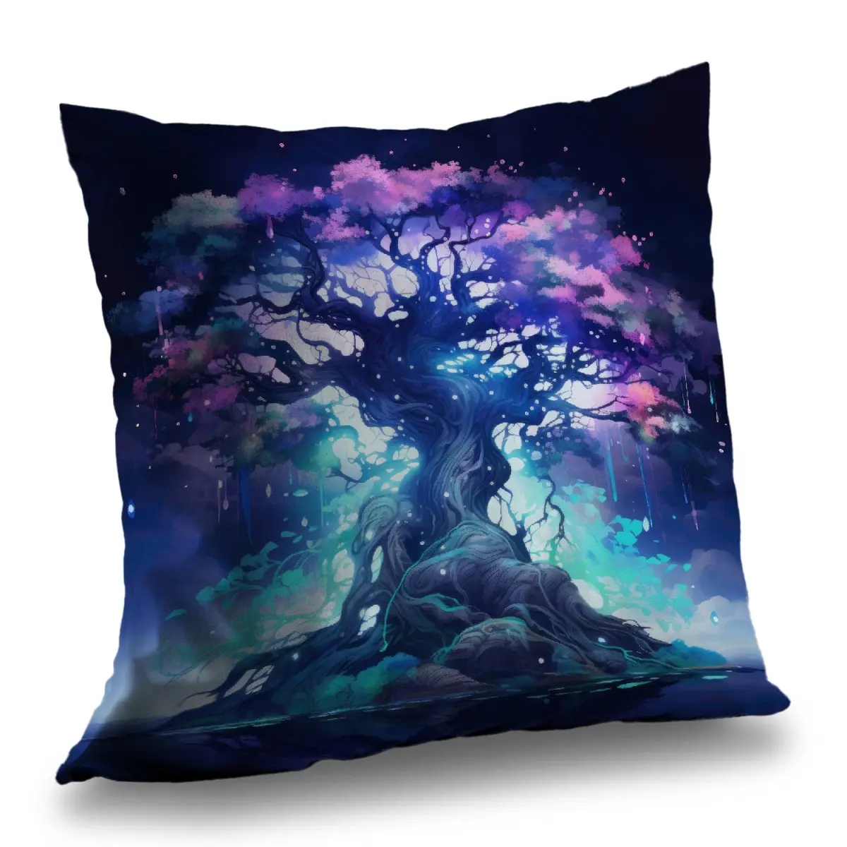 MWW C1PT2626V6ZWLE 26x26 in. Affirmation Text "Make A Wish" Purple Polyester Twill Weave Standard Pillow - Cozy Companion, Artistic Decorative Standard Pillow for Room Decor, Whimsical Home Decor Insert, Artistic Decorative Standard Pillows