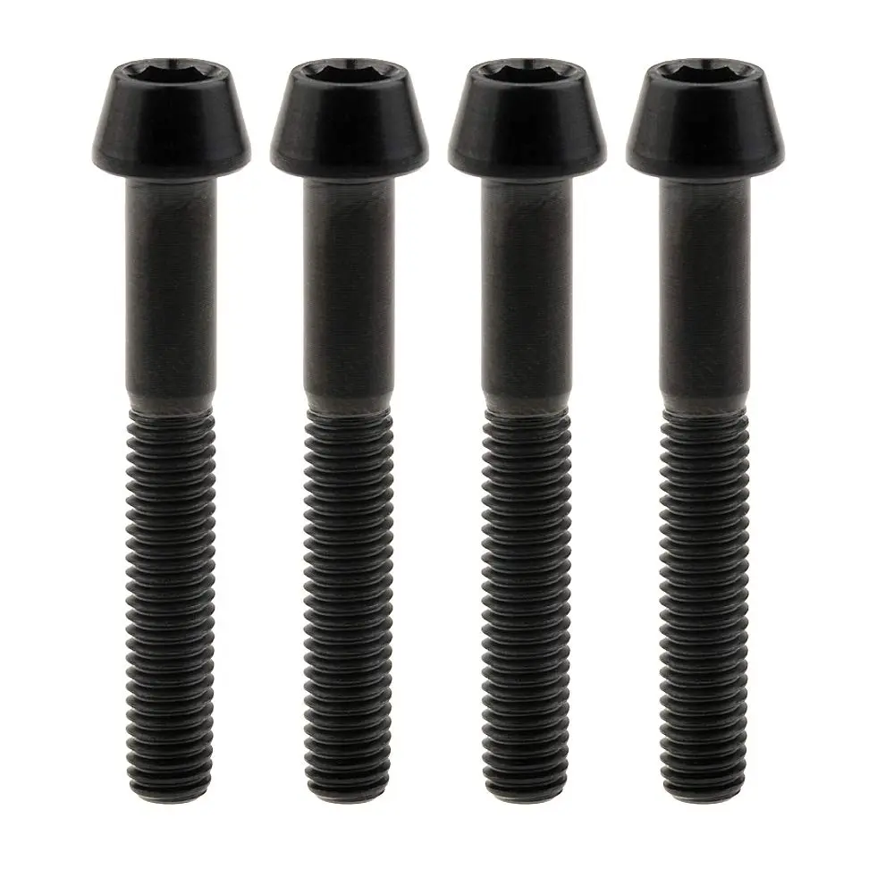 Tapered Head Titanium M5 Screws (M5x9-60mm Sizes:9,16,18,20,25,30,35,40,45,50,55,60), Black M5x35mm Fasteners, Industrial & Scientific Hardware, Pack of 4, Tapered Head Screws, M5x16mm