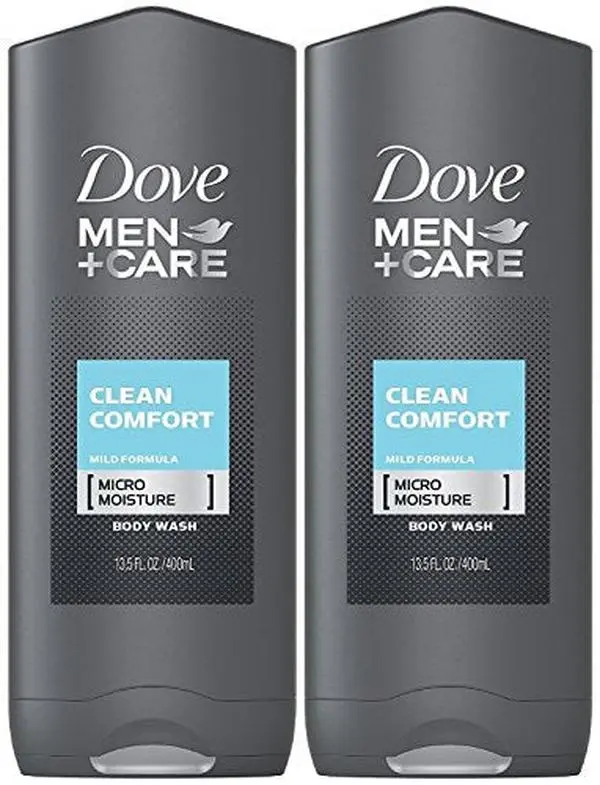 Dove Men + Care Gentle Hydrating Body and Face Wash, 2-in-1 Cleanser with Moisture, Clean Comfort Fragrance, 13.53 fl oz (Pack of 2)