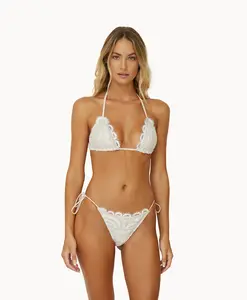 Vanilla Lace Tie Side Bikini Bottom
