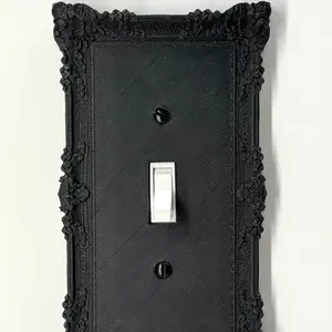 Victorian Black Light Switch Plate Cover – Elegant Baroque Wall Décor for Gothic or Vintage-Inspired Interiors - #3