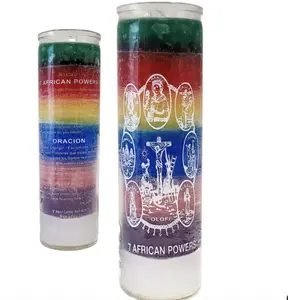 7 African Powers Rainbow Candle for 7-day Spiritual Rituals & Magic Energy Work - Vibrant Colors for Enhanced Energy & Growth