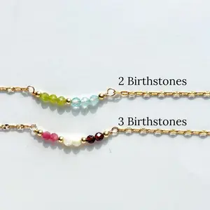 Custom Birthstone Necklace | Gemstone Birthstone Necklace | Personalized Jewelry | Garnet | Emerald | Peridot Jewelry | Hypoallergenic Necklace | Mom Jewelry