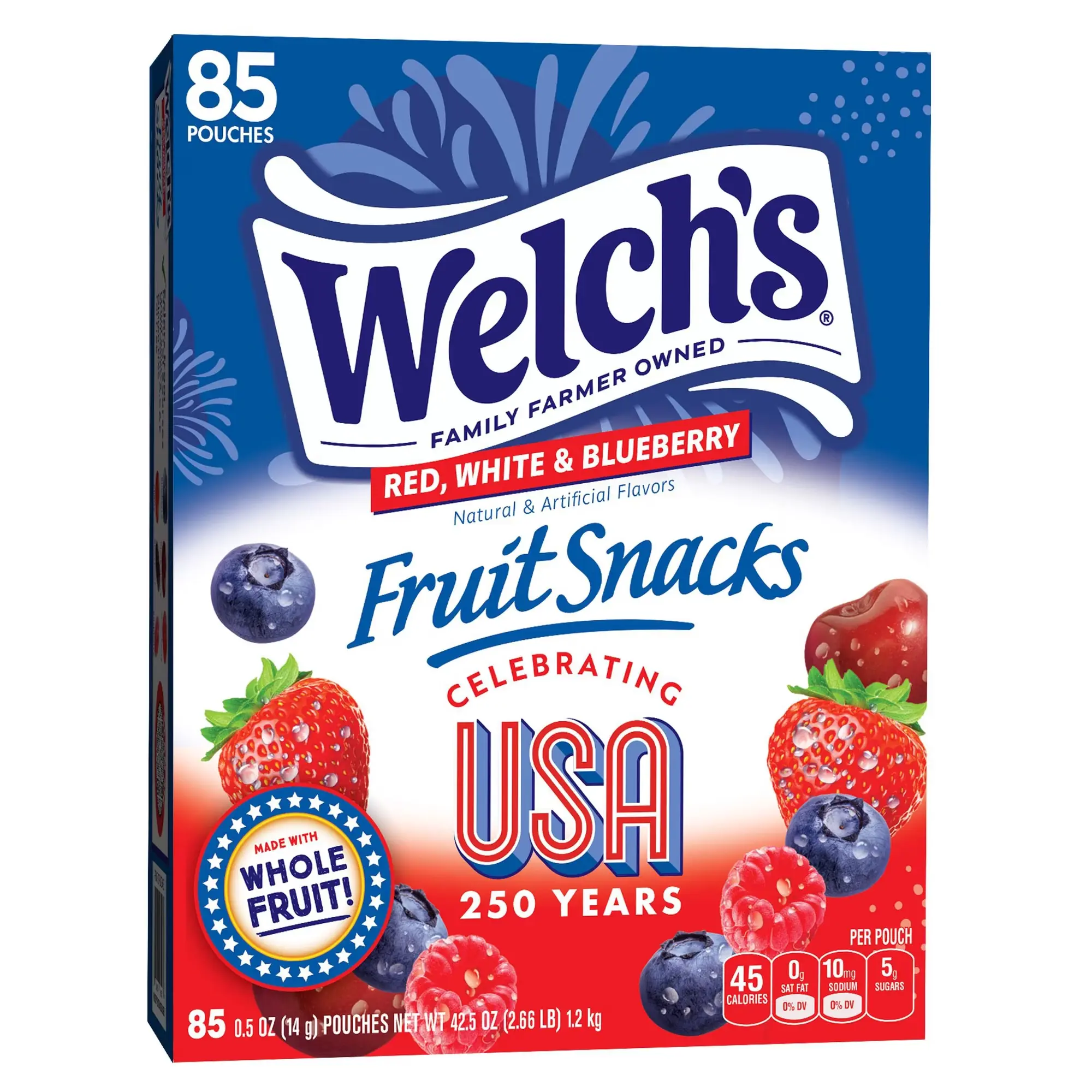 Welch's America's 250th Anniversary Fruit Snacks, 0.5 oz., 85 pk.