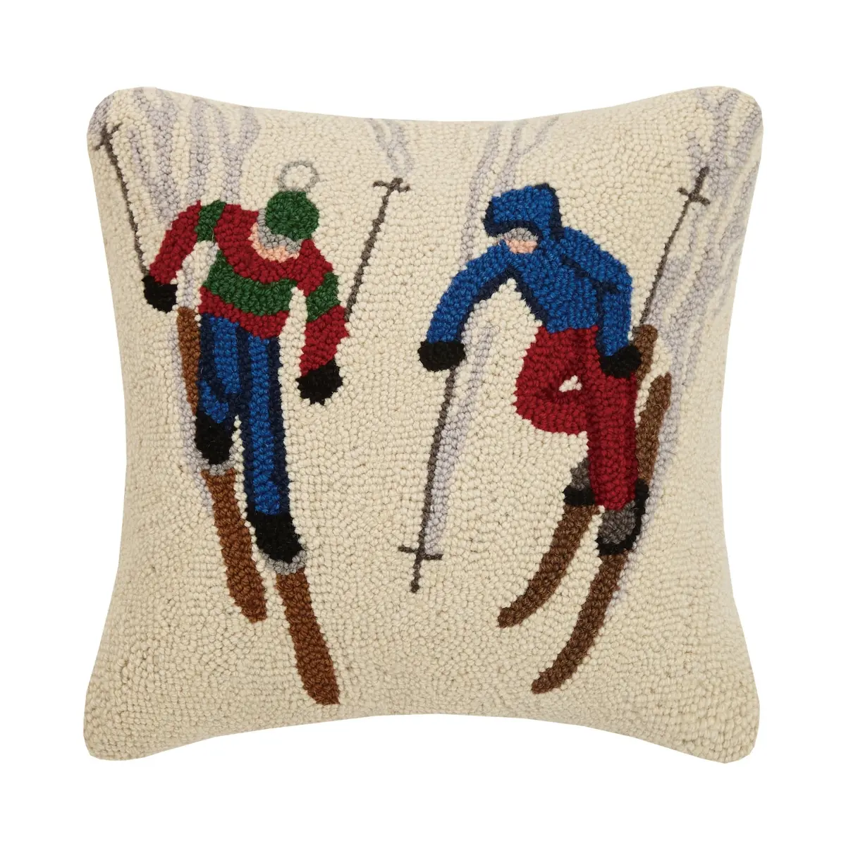 Peking Handicraft 31JES1725C16SQ Square Shape Ski Buddies Pillow - 16x16 in. Poly-Filled, Multi-Color, Home Room Decor for Indoor Use