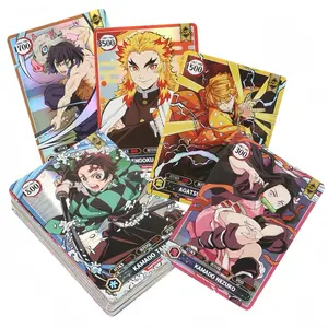 50PCS Demon Slayer Cards English Version SSR Card Ultra Rare Card o Nezuko Anime Battle Game Collection Card Board Game Trading Card Games Toy Gift