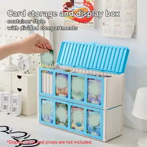 Collectible Card Storage Display Box, Large Capacity, Stackable, Compatible with Trading Cards, Sports Cards, Football & Baseball Cards