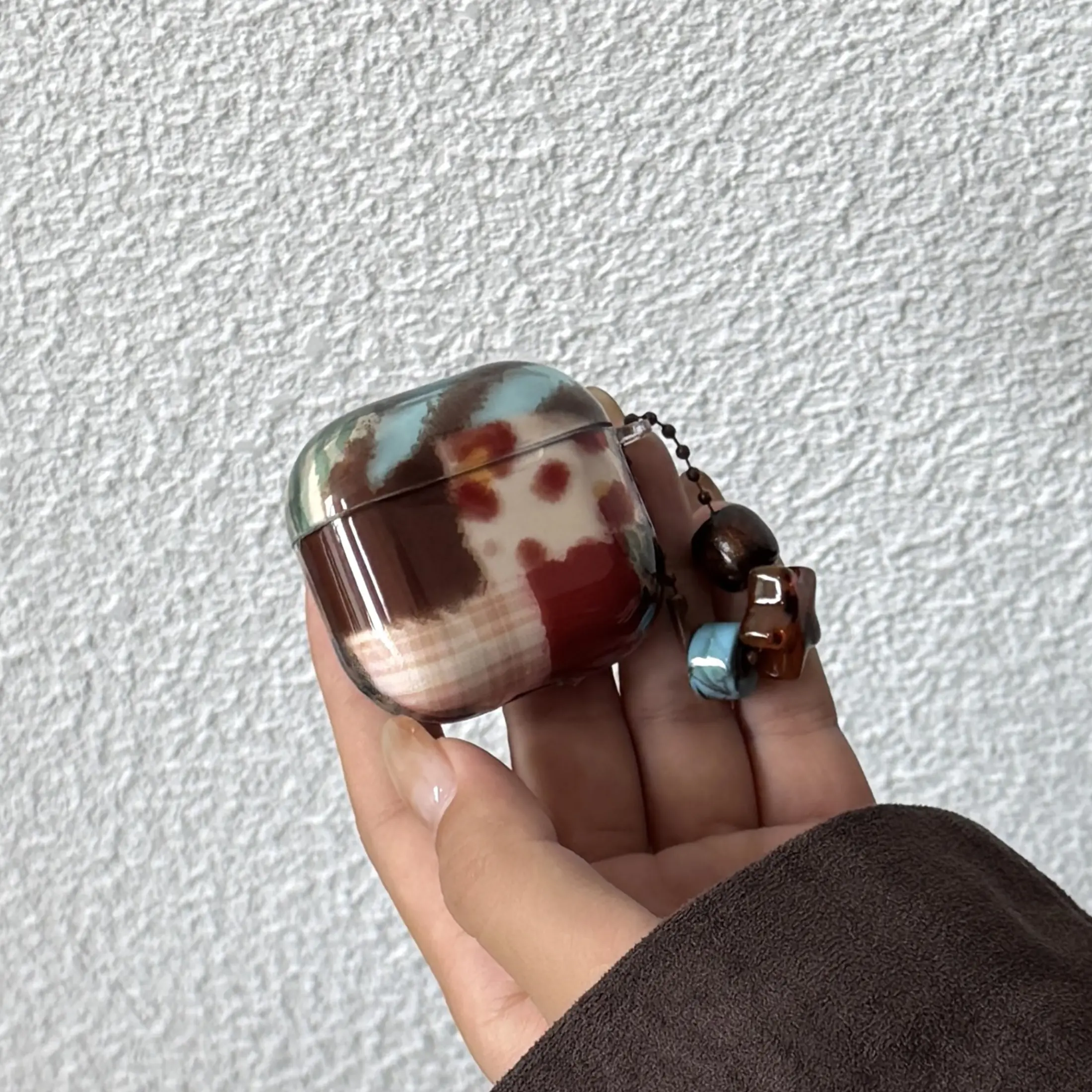 Leopard Texture Star Beaded Chain Earphone Case for Apple AirPods Pro 2/pro/4/3/2, Fashion Women's Simple Earphone Case, Earphone Protective Cover