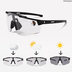 Photochromic Cycling Sunglasses for Men Women | UV400 Protection Sports Wrap Around Sunglasses, Lightweight Photochromic Running Sunglasses for Outdoor Driving Fishing