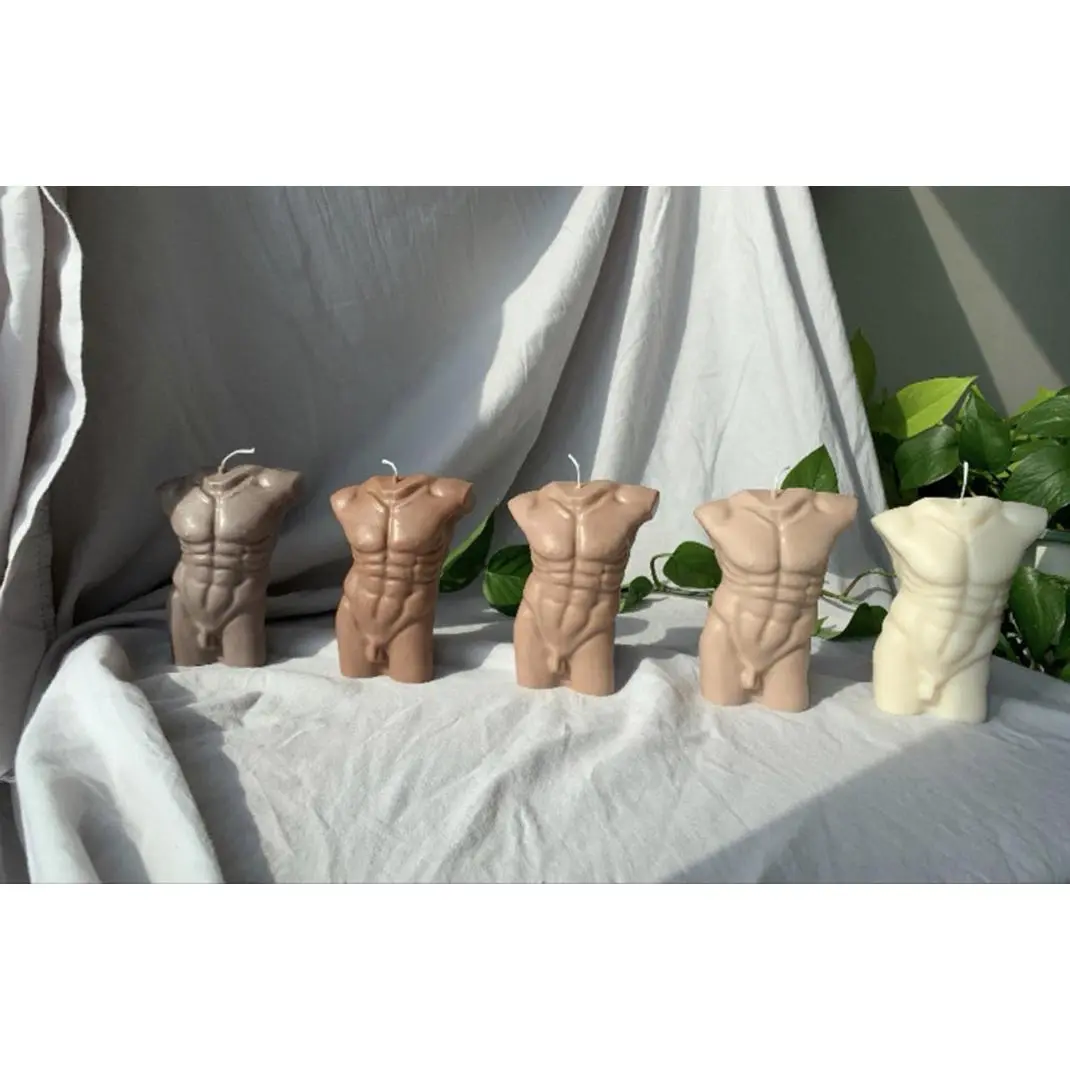 Handmade Male Body Candles - Sexy Minimalistic Decorative Candles in Various Colors and Shades - 100% Handmade with Natural Imperfections - Perfect for Decorative Purposes