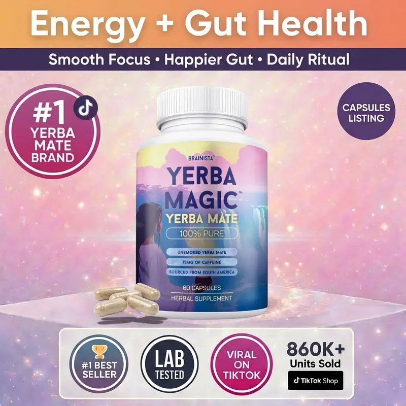 Yerba Magic Capsules – Pure Yerba Mate & 5-in-1 Superblend | Clean Natural Energy | Dietary Supplement | 60 & 120 Capsules Fitness Edible