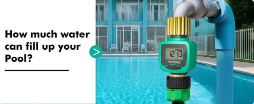 RESTMO Water Flow Meter with Brass Inlet & Outlet, Measure Gallon/Liter Consumption and Flow Rate for Outdoor Garden Hose Watering, RV Water Tank Filling, Lawn Sprinkler and Nozzle Sprayer