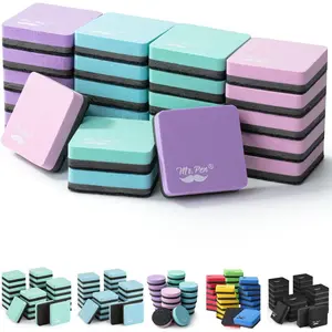 Mini Magnetic Dry Erase Erasers, 2" x 2", 24 Pack, Colorful Small Magnetic Whiteboard Dry Erase Erasers Bulk for Kids, Teachers, Students and Classroom Supplies