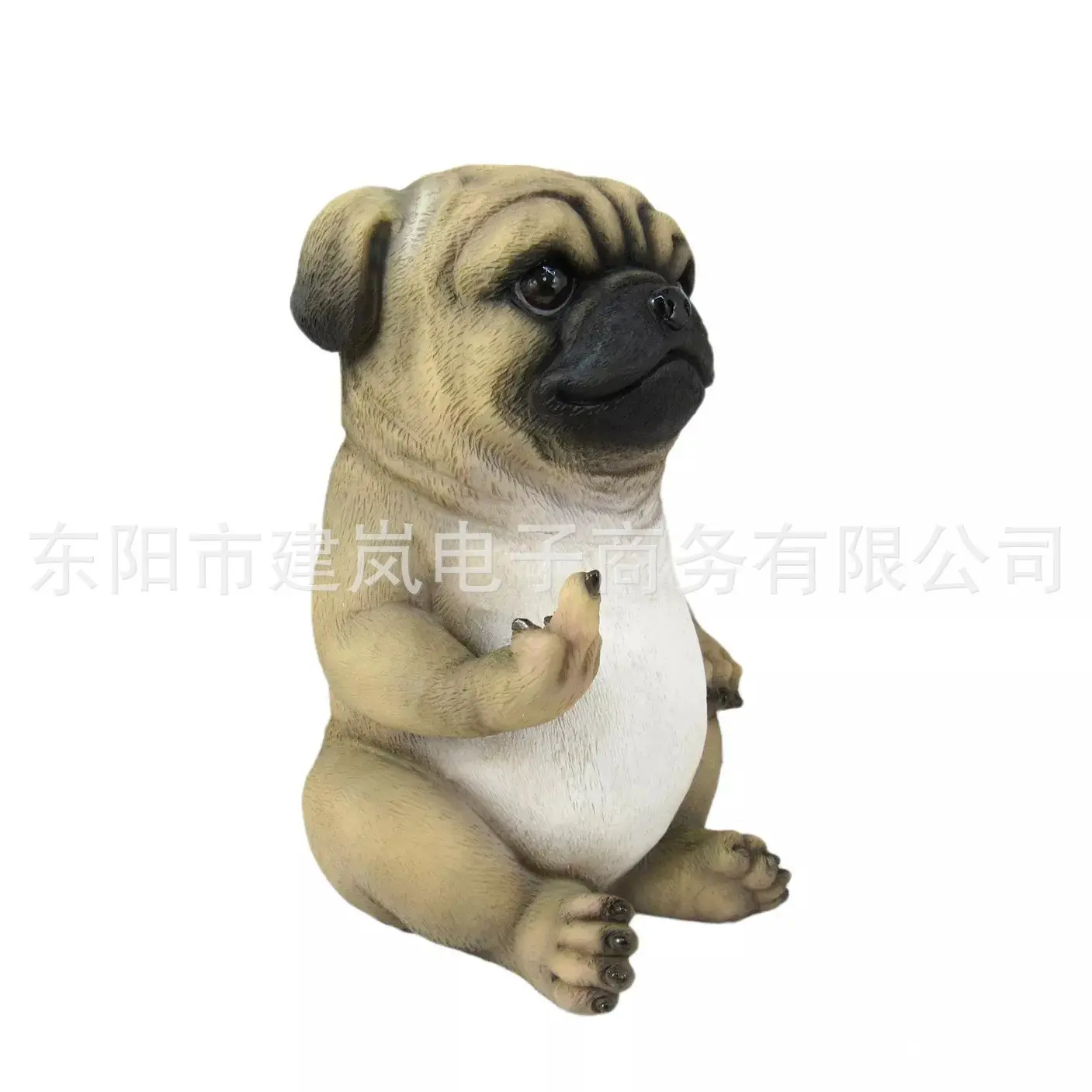 New cross-border middle finger pug resin craft ornament, desktop decoration, small gift