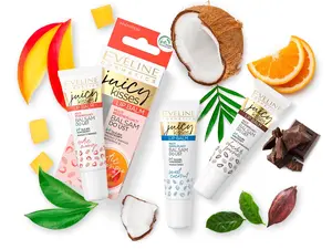 Eveline Juicy Kisses Lip Balm – Chocolate Passion with Shea Butter, Aloe Vera & Coconut Oil for Nourishing and Moisturizing Lips