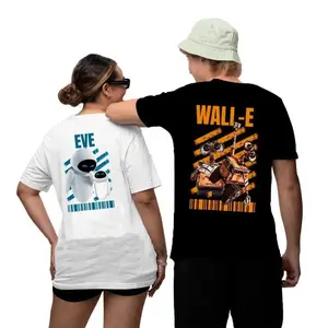 WALL-E and EVE Couple Shirt, Cute Matching Robot Love T-Shirt, Cartoon Movie Graphic Tee for Couples, Anniversary Gift Top