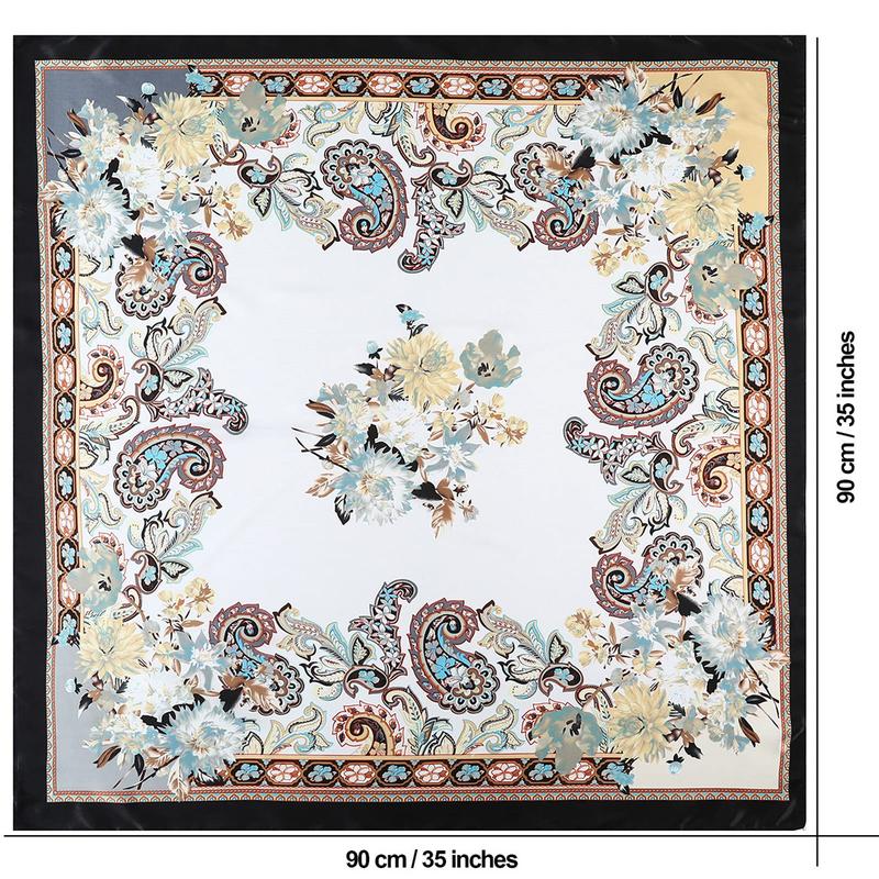 4-piece suit 35'' Printed Large Square Satin Head Scarf shawl Neck Scarves  for Women Silk Like Neck Hair Kerchief Bandanas Sleeping Head Wraps Hair Band Headscarf Man Hair Accessories