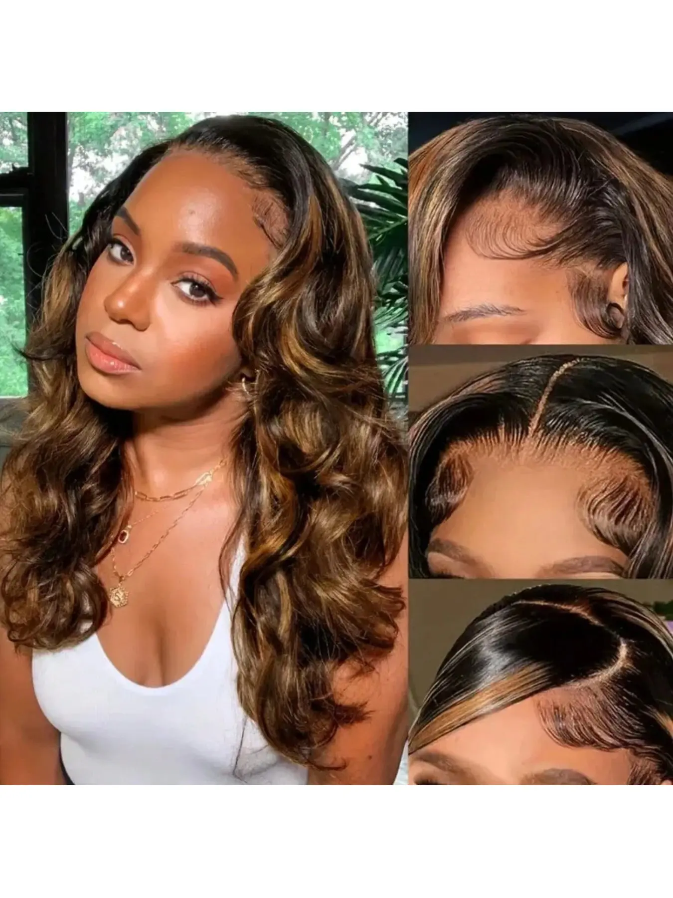 5x5hd Lace Frontal 1b/30 Ombre Body Wave Human Hair Wig, Lace Front Wigs, Natural Look for Women, Versatile Hairpiece, Comfortable and Natural Look, Natural Daily Wig