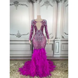 Alli Long Dress Purple and Clear