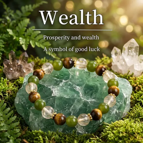 Women's Handcrafted Non-Natural Crystal Bracelets - Tiger Eye Beads, Stacking Design, Adjustable Elastic Cord, Daily Wear Exquisite Adult Gift, Beautiful Bracelets
