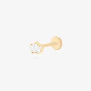 Micro Crown Baguette Flatback Stud