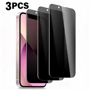 3-Pack Privacy Screen Protector Film for iPhone 13 Series, 9h Anti-Spy Tempered Glass, Easy Installation, No Bubbles, Flip Case Type