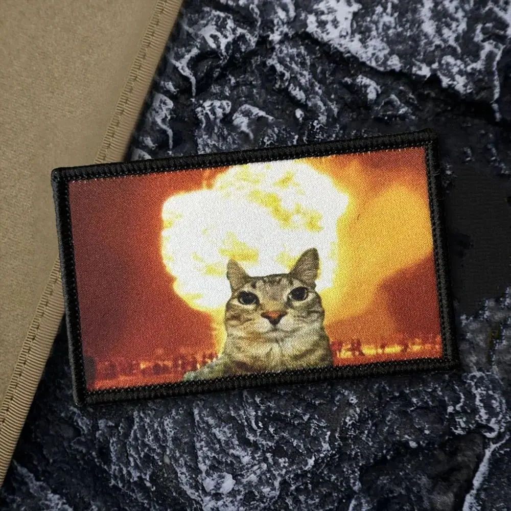 Cute Cat Tactical Morale Badge Funnny Hook&Loop Patches Military Army Armband Backpack Stickers Patch Design Embroidered Patch