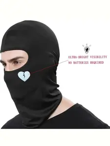 1 piece black Balacrafa cap mask - polyester full face mask, suitable for cycling, motorcycle riding, hiking, skiing - elastic quick-drying outdoor headwear, suitable for both men and women, hiking equipment/elastic headwear/quick-drying fabric