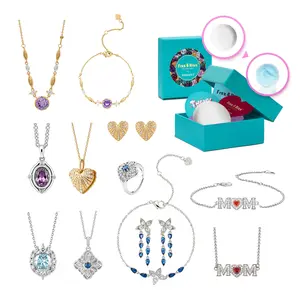 FizzandRizz by Yorkett Jewelry Mystery Cloud, Mother’s Day Jewelry Gift for Mom, Romantic Gift for Her, Necklace Bracelet Earrings Ring Set for Women, Birthday Anniversary Gift Idea