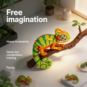 Creative Jungle Chameleon Series Building Block Model, 1688pcs, Original Authentic, New 2026 Design, Gift Idea, DIY Craft Decor