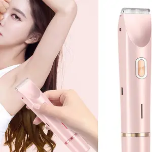 Handheld 2-in-1 electric double head shaver, women's shaver painless armpit hair removal device, bikini body hair trimmer, suitable for facial, leg, arm hair removal device, Christmas gift