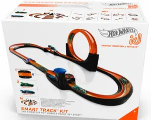 Hot Wheels GFP20 ID Smart Track Kit with Bluetooth, Limited Edition Multi-Color Car Racing Track Set (Damaged Box)