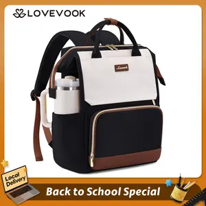 LOVEVOOK TikTokShopBacktoSchool Laptop Backpack for Women with Giant Tumbler Holder Pocket, 15.6 inch Travel Work Backpack Purse for Nurse Teacher, Waterproof School Bag College Bookbag Cute Casual Daypack for Girls