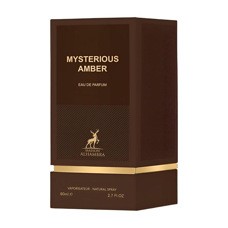 Maison Alhambra Mysterious Amber – Amber, Smoky, Woody, Sweet – Eau de Parfum Spray Long-Lasting Fragrance for Unisex, 2.7 Ounce / 80 ml