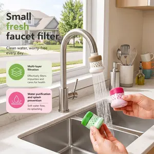 Summer Upgrade! Mini Splash-Guard Faucet Filter Purifier, Multi-Layer Filtration for Clean Water, Water-Saving Extender for Vegetable Fruit Washing & Daily Use