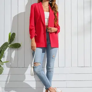 Womenswear Casual fushia Jacket with Button Front and Button Details, Ideal for Everyday Wear combine with your favorite jeans