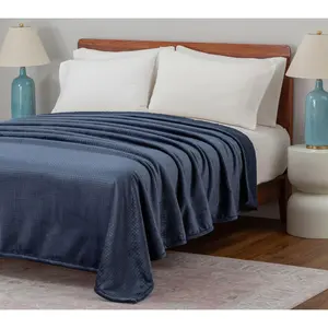 Berkshire Embossed Waffle Velvetsoft & Sherpa Blanket - Queen