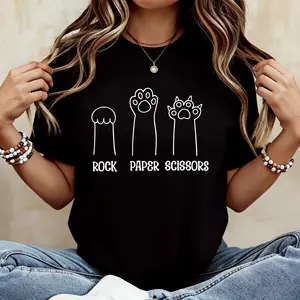 Funny Cat Paw Shirt: Rock Paper Scissors Unisex Tee