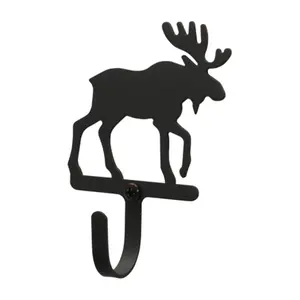 Village Wrought Iron  Moose Wall Hook Extra Small - Black