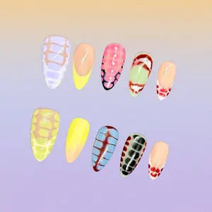 Bling by Allie PSYCHEDELIC SPOT - 100% Handmade Press-On Nails | Resusable, Salon Quality, Long Lasting