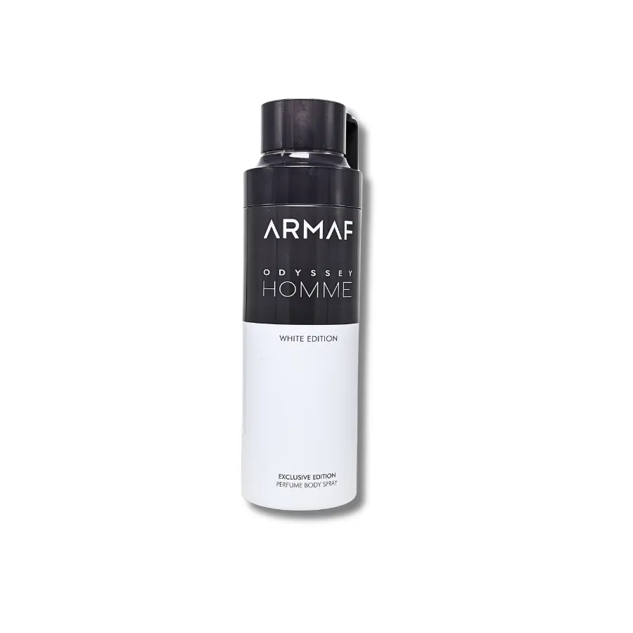 Armaf Odyssey Homme White Edition Scented Body Deodorant, Exclusive Fragrance Body Spray for Men, 6.8 fl oz, Underarm Care