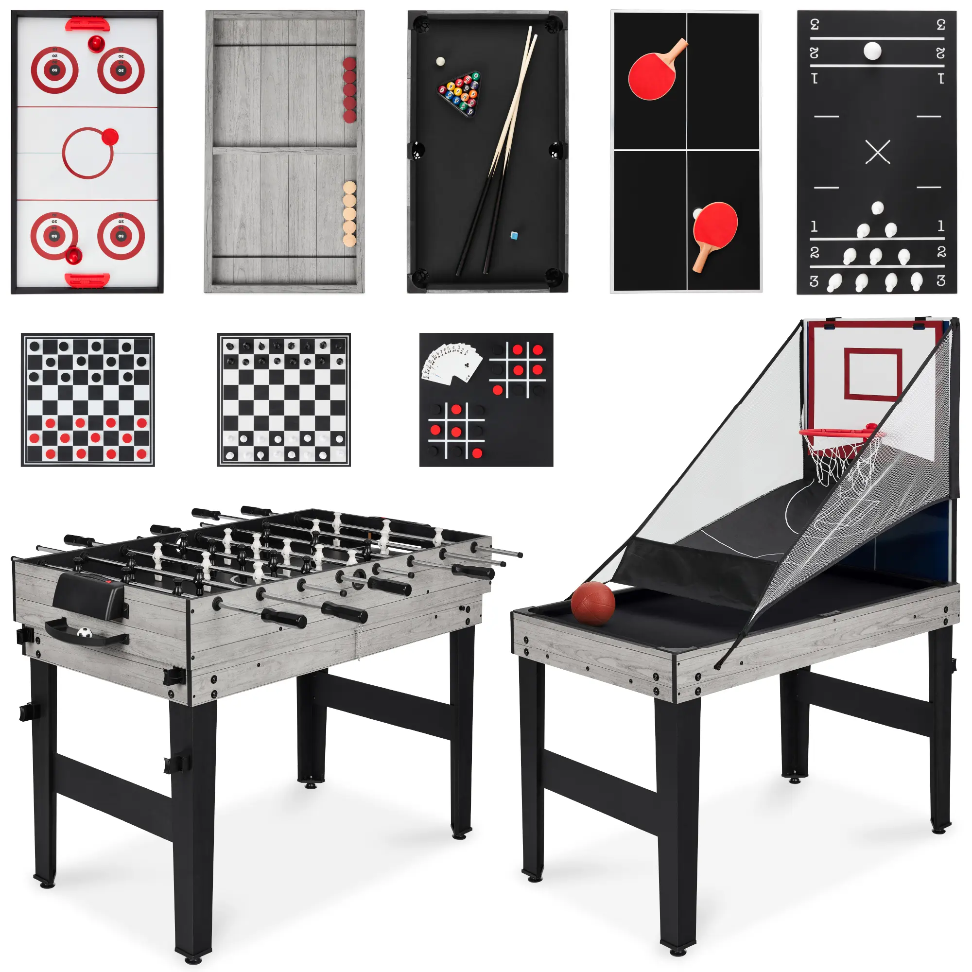 Best Choice Products 13-in-1 Combo Game Table Set w/ Ping Pong, Foosball, Basketball, Air Hockey, Archery Best Choice Products 13-in-1 Combo Game Table Set w/ Ping Pong, Foosball, Basketball, Air Hockey, Archery