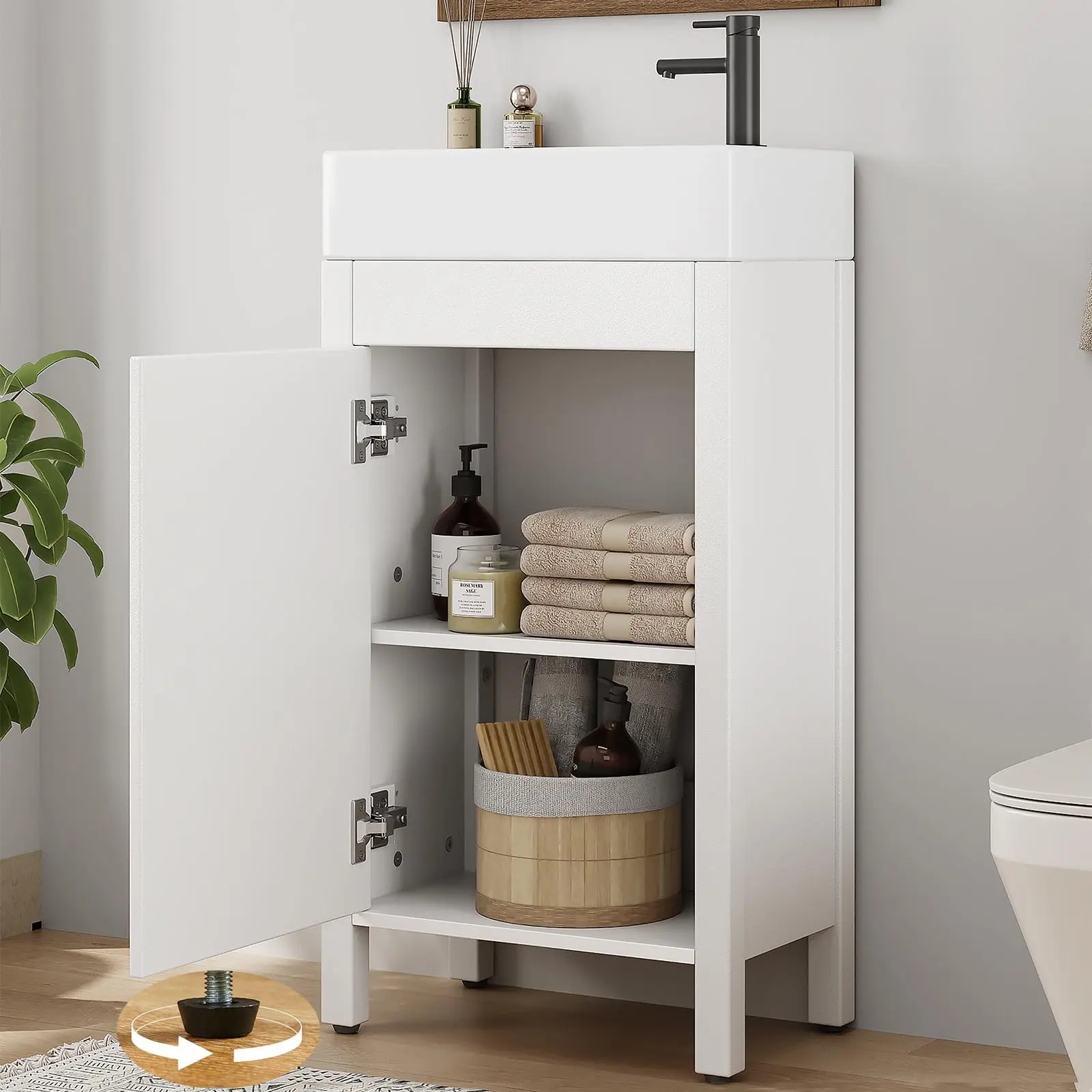 Garvee 30" Bathroom Vanity with Sink – Vintage Farmhouse Style Freestanding Wooden Cabinet with Doors & Drawers, Includes Durable Top, Classic Bathroom Storage Solution