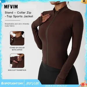 Women's Lightweight Full Zip Running Sports Jacket Workout Slim Yoga Sweatshirt with Thumbholes Athleisure Style