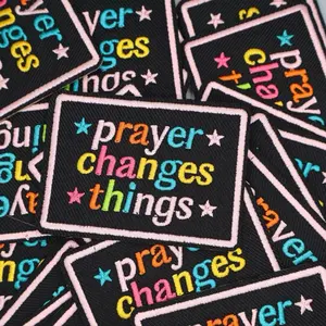 Prayer changes things iron on patch
