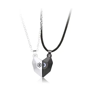 [Limited time event] Wishing stone couple necklace sun and moon love simple fashion niche pendant Valentine's Day gift versatile fashion personality creative design