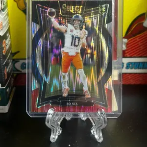 2024 Panini Select Football #30 Bo Nix Concourse Black Red Shock Holo RC