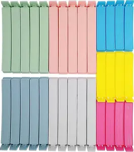 32 Pack Plastic Chip Clips, Food Bag Sealing Clips with Strong Grip, Assorted Sizes for Snack Bags Kitchen Food Storage Organization